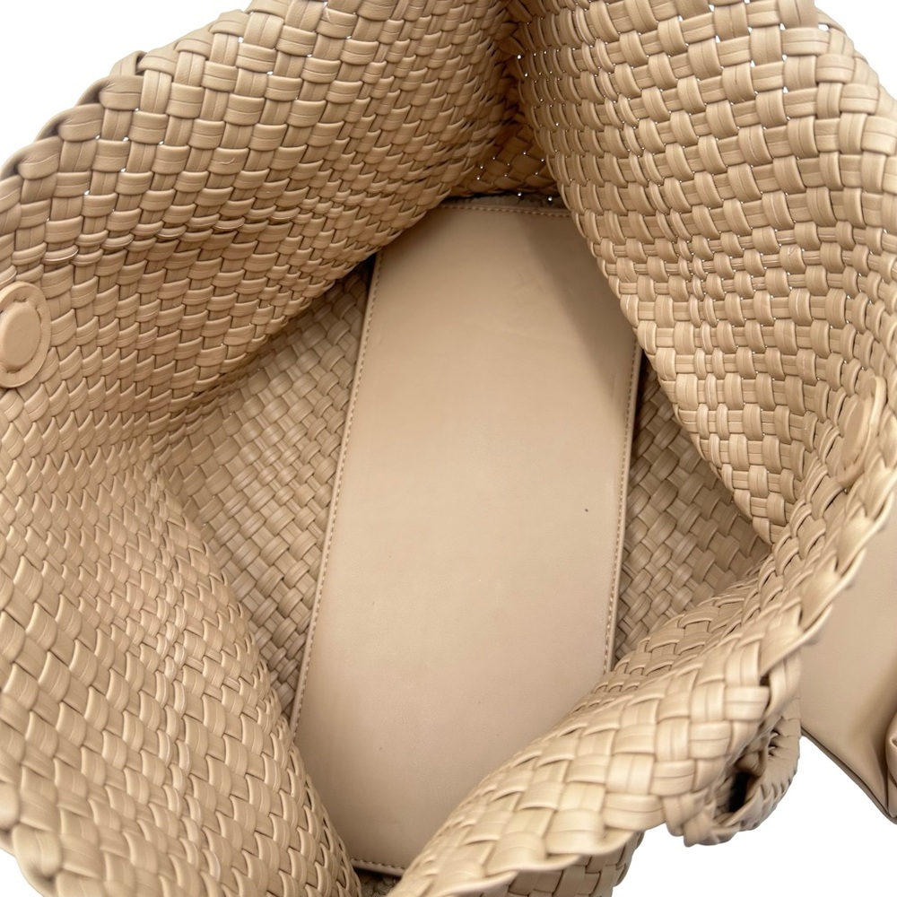 Woven Tote Bag Womens Purse Vegan Leather Shoulder Handbags Fashion Summer Beach - Picture 7 of 17